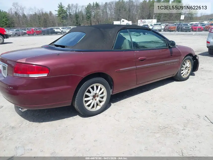 2001 Chrysler Sebring Lxi VIN: 1C3EL55U91N622613 Lot: 44876190