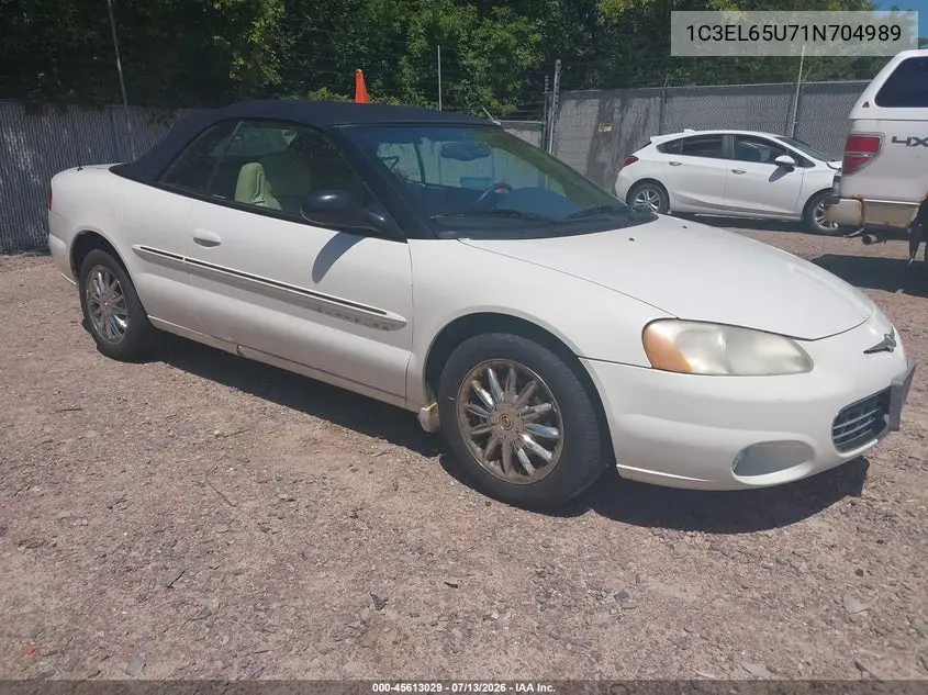 2001 Chrysler Sebring Limited VIN: 1C3EL65U71N704989 Lot: 45613029