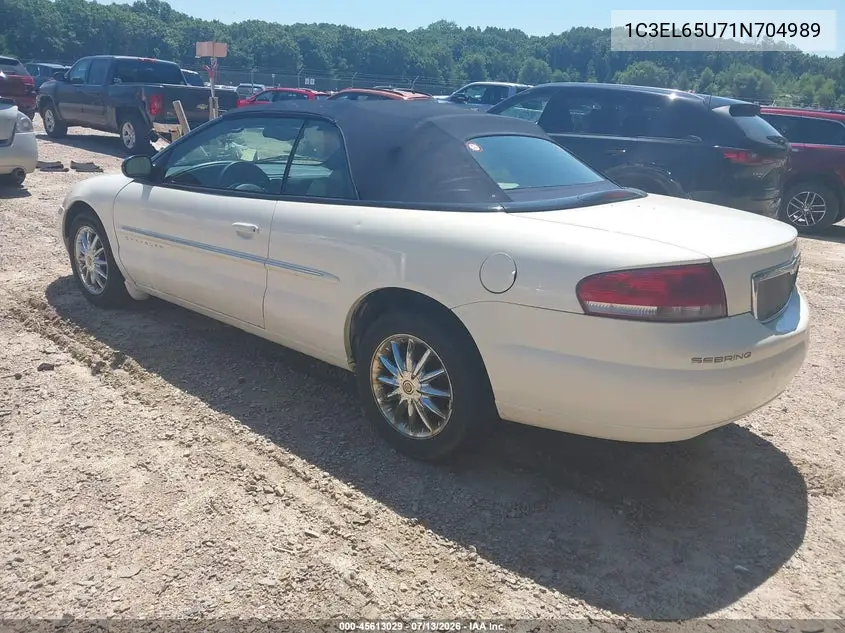 2001 Chrysler Sebring Limited VIN: 1C3EL65U71N704989 Lot: 45613029
