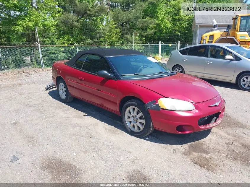 2002 Chrysler Sebring VIN: IC3EL75RI2N323822 Lot: 45078363