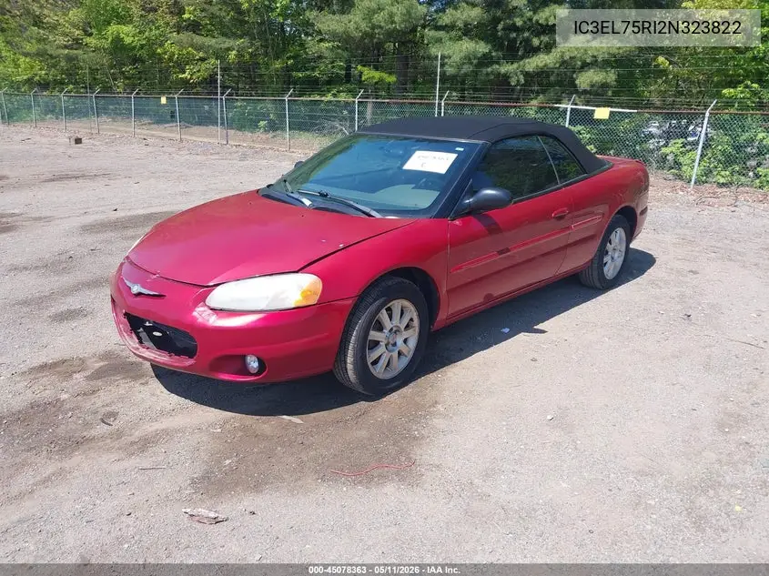 2002 Chrysler Sebring VIN: IC3EL75RI2N323822 Lot: 45078363