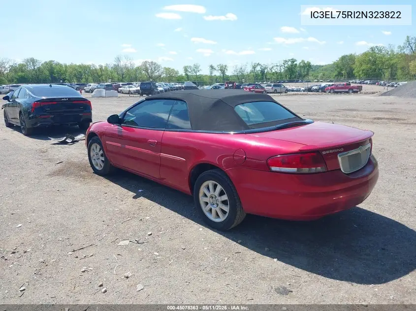 2002 Chrysler Sebring VIN: IC3EL75RI2N323822 Lot: 45078363