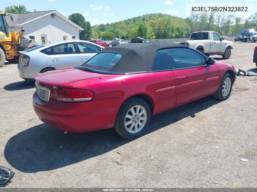 2002 Chrysler Sebring VIN: IC3EL75RI2N323822 Lot: 45078363