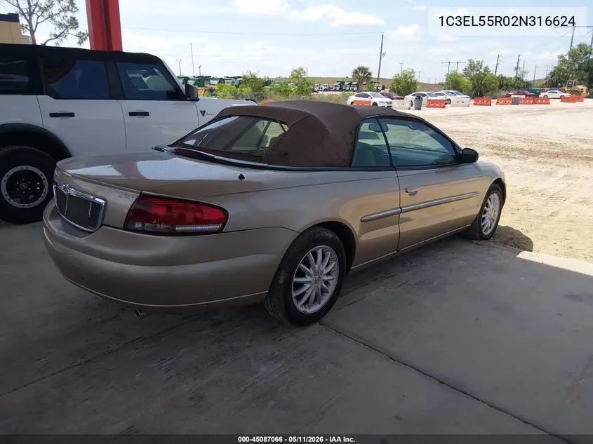 2002 Chrysler Sebring Lxi VIN: 1C3EL55R02N316624 Lot: 45087066