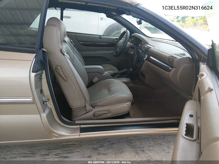 2002 Chrysler Sebring Lxi VIN: 1C3EL55R02N316624 Lot: 45087066