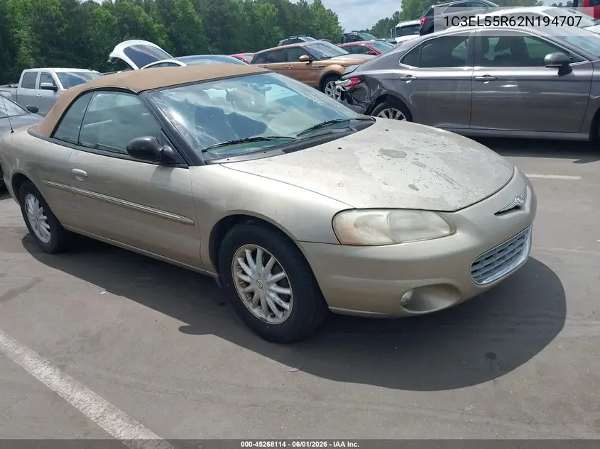 2002 Chrysler Sebring Lxi VIN: 1C3EL55R62N194707 Lot: 45268114