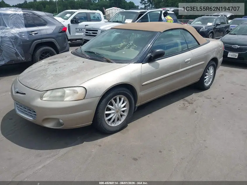 2002 Chrysler Sebring Lxi VIN: 1C3EL55R62N194707 Lot: 45268114