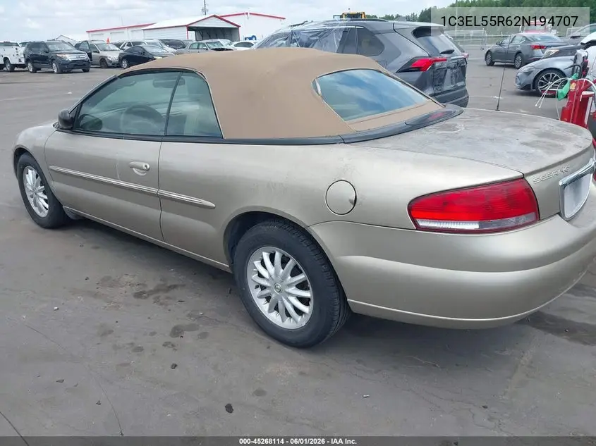 2002 Chrysler Sebring Lxi VIN: 1C3EL55R62N194707 Lot: 45268114