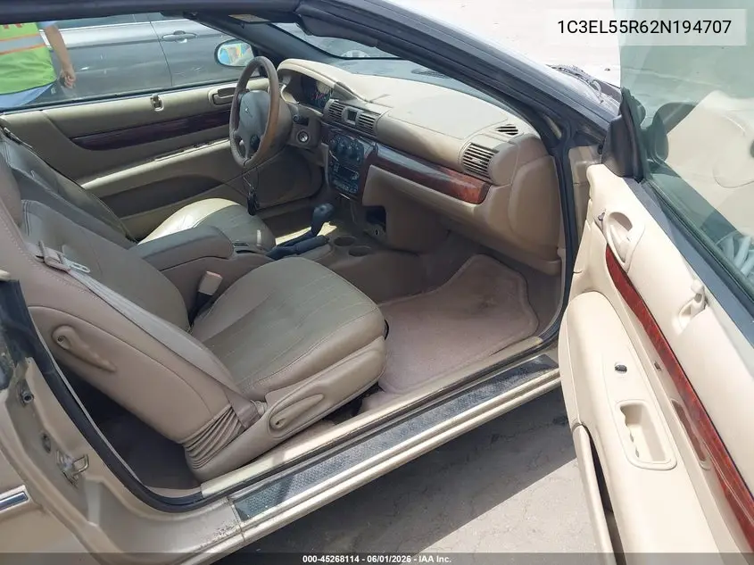 2002 Chrysler Sebring Lxi VIN: 1C3EL55R62N194707 Lot: 45268114