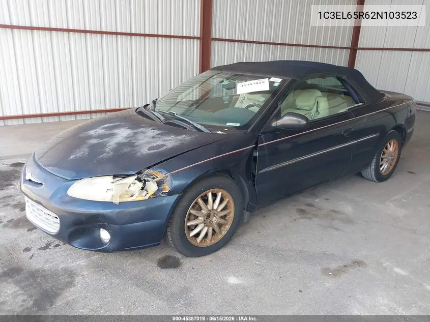 2002 Chrysler Sebring Limited VIN: 1C3EL65R62N103523 Lot: 45387019