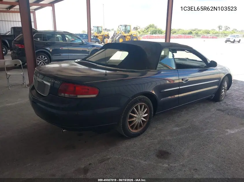 2002 Chrysler Sebring Limited VIN: 1C3EL65R62N103523 Lot: 45387019