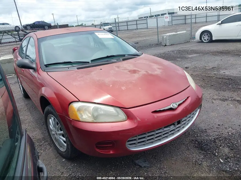 2003 Chrysler Sebring Lx VIN: 1C3EL46X53N535961 Lot: 45214984