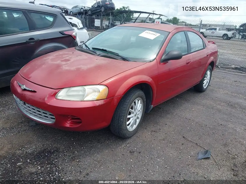 2003 Chrysler Sebring Lx VIN: 1C3EL46X53N535961 Lot: 45214984