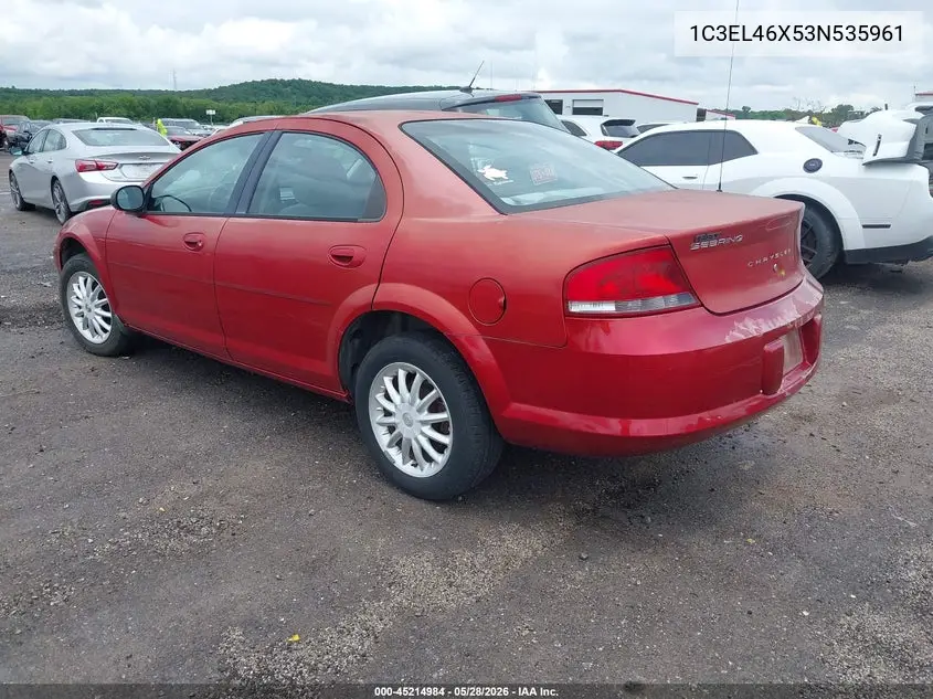 2003 Chrysler Sebring Lx VIN: 1C3EL46X53N535961 Lot: 45214984