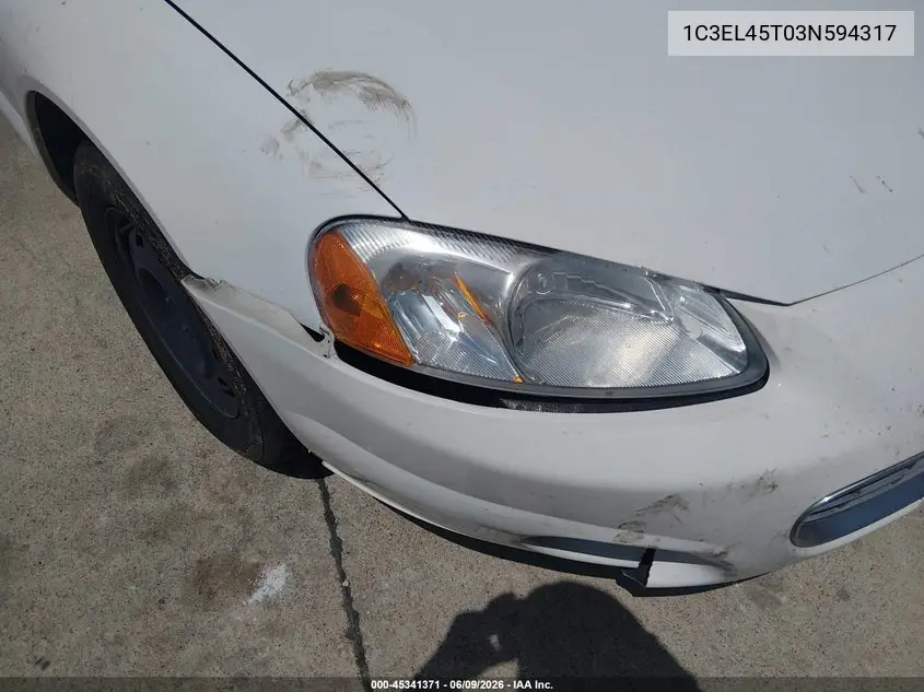2003 Chrysler Sebring Lx VIN: 1C3EL45T03N594317 Lot: 45341371