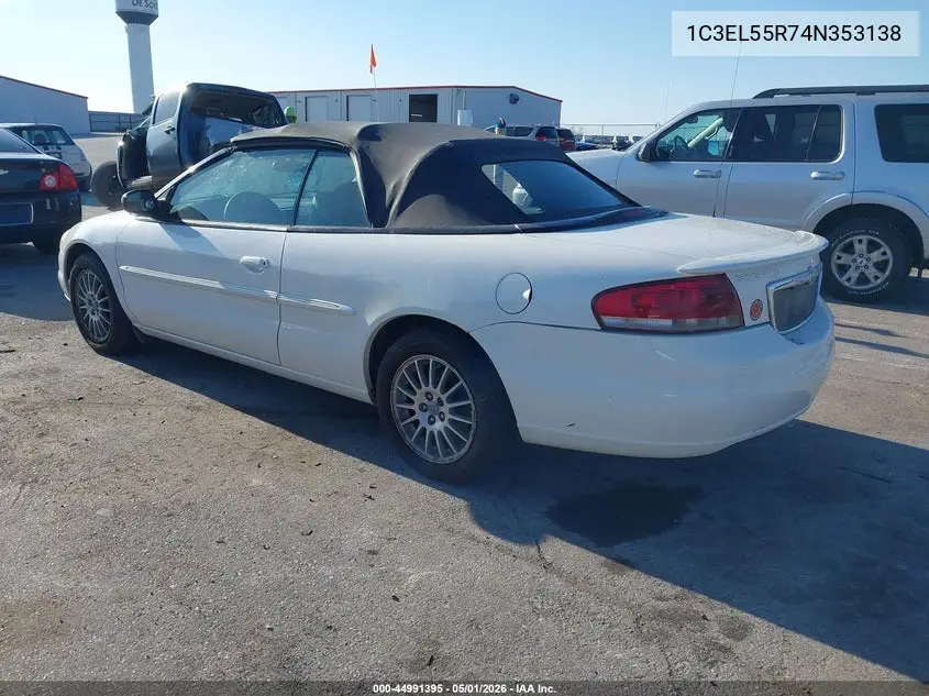 2004 Chrysler Sebring Lxi VIN: 1C3EL55R74N353138 Lot: 44991395