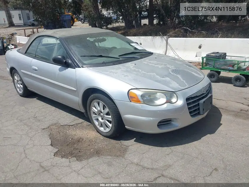 2004 Chrysler Sebring Gtc VIN: 1C3EL75RX4N115876 Lot: 45195083