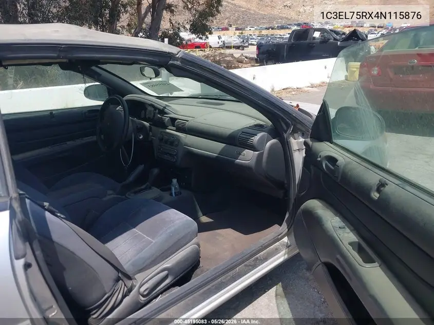 2004 Chrysler Sebring Gtc VIN: 1C3EL75RX4N115876 Lot: 45195083