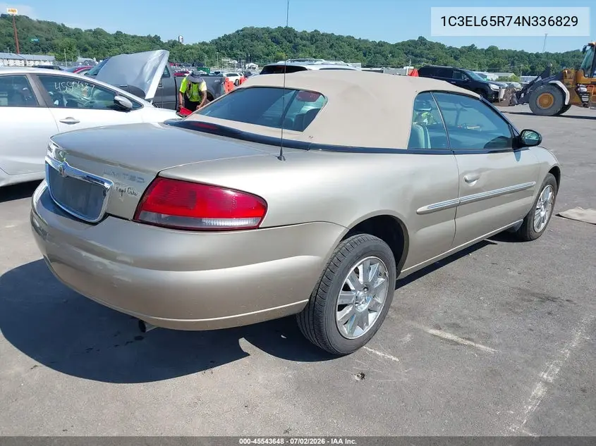 2004 Chrysler Sebring Limited VIN: 1C3EL65R74N336829 Lot: 45543648
