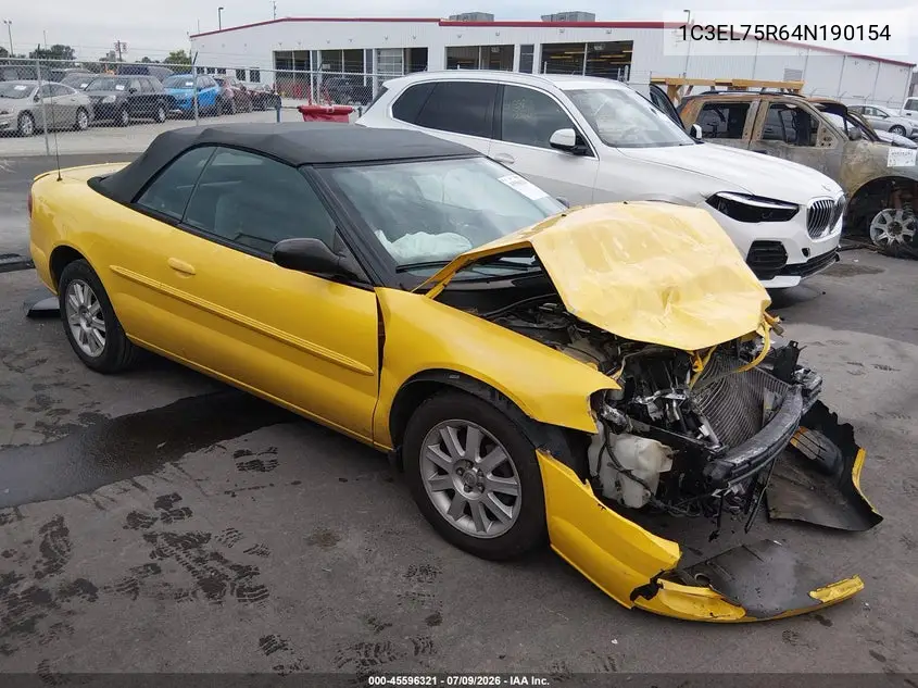 2004 Chrysler Sebring Gtc VIN: 1C3EL75R64N190154 Lot: 45596321