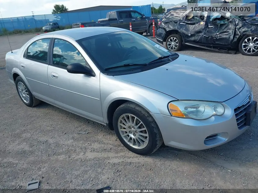 2004 Chrysler Sebring Lx VIN: 1C3EL46T74N141070 Lot: 45618576