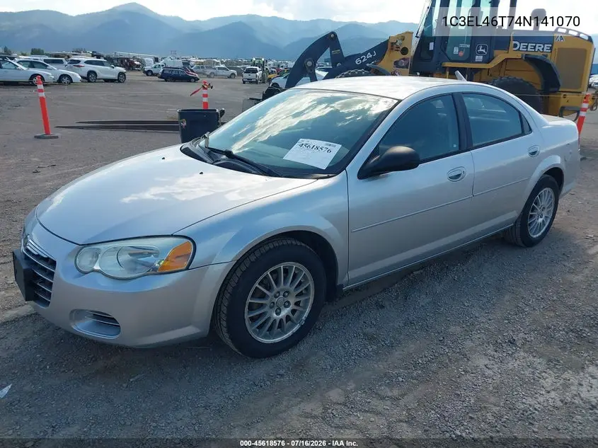2004 Chrysler Sebring Lx VIN: 1C3EL46T74N141070 Lot: 45618576