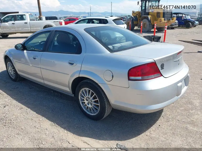 2004 Chrysler Sebring Lx VIN: 1C3EL46T74N141070 Lot: 45618576