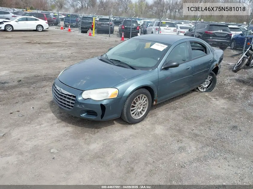 2005 Chrysler Sebring VIN: 1C3EL46X75N581018 Lot: 44827091