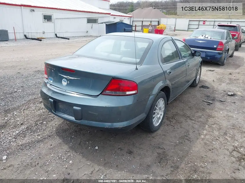 2005 Chrysler Sebring VIN: 1C3EL46X75N581018 Lot: 44827091