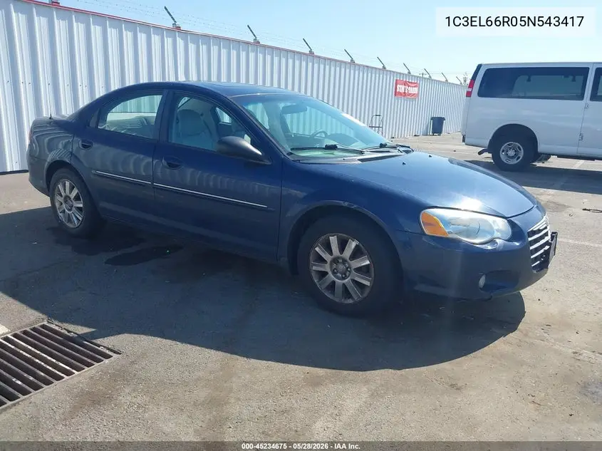 2005 Chrysler Sebring Limited VIN: 1C3EL66R05N543417 Lot: 45234675