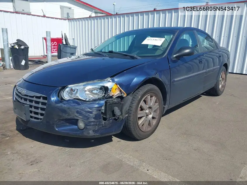 2005 Chrysler Sebring Limited VIN: 1C3EL66R05N543417 Lot: 45234675