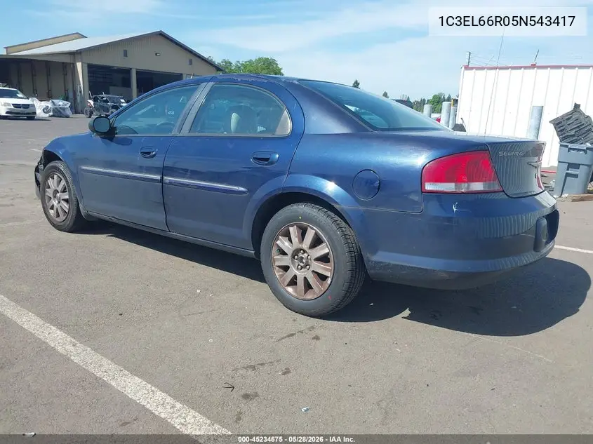 2005 Chrysler Sebring Limited VIN: 1C3EL66R05N543417 Lot: 45234675