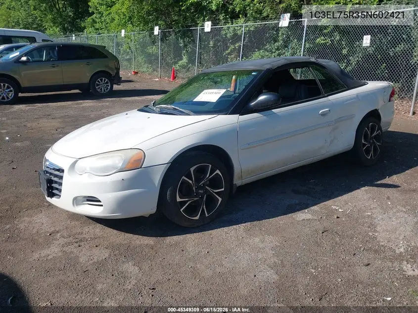 2005 Chrysler Sebring Gtc VIN: 1C3EL75R35N602421 Lot: 45349309
