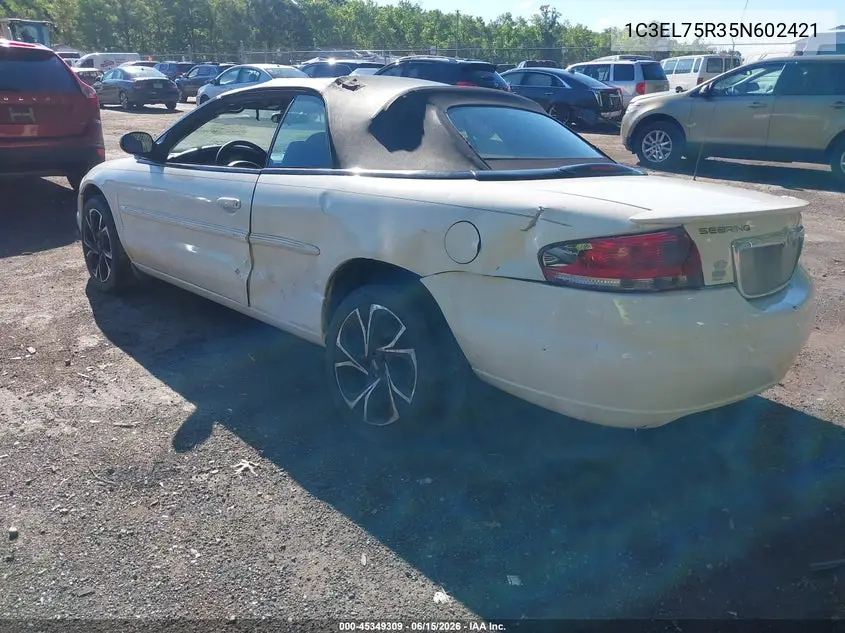 2005 Chrysler Sebring Gtc VIN: 1C3EL75R35N602421 Lot: 45349309