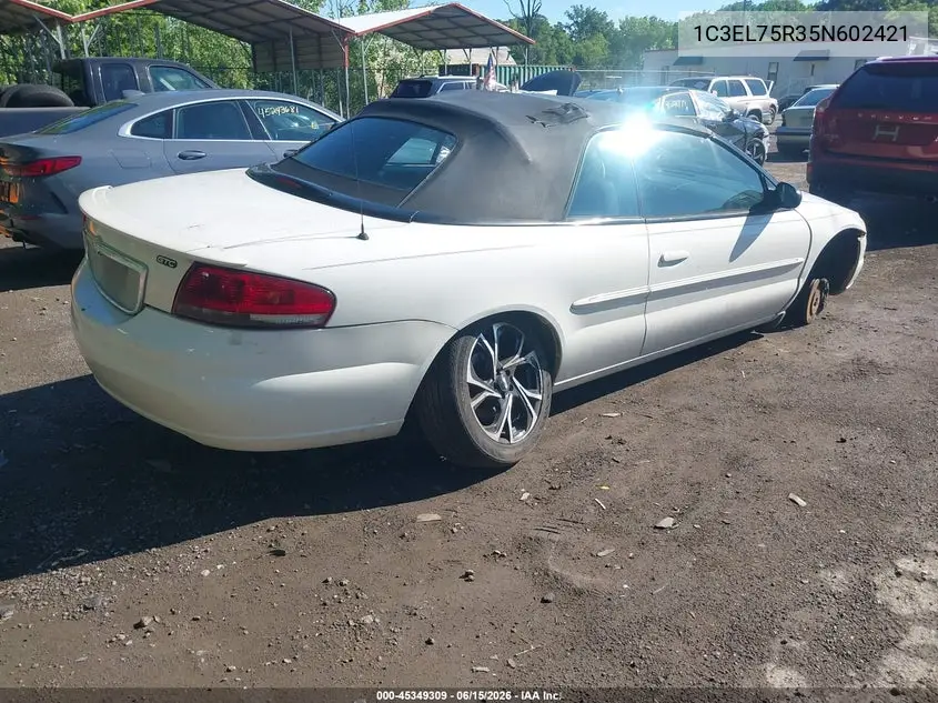 2005 Chrysler Sebring Gtc VIN: 1C3EL75R35N602421 Lot: 45349309