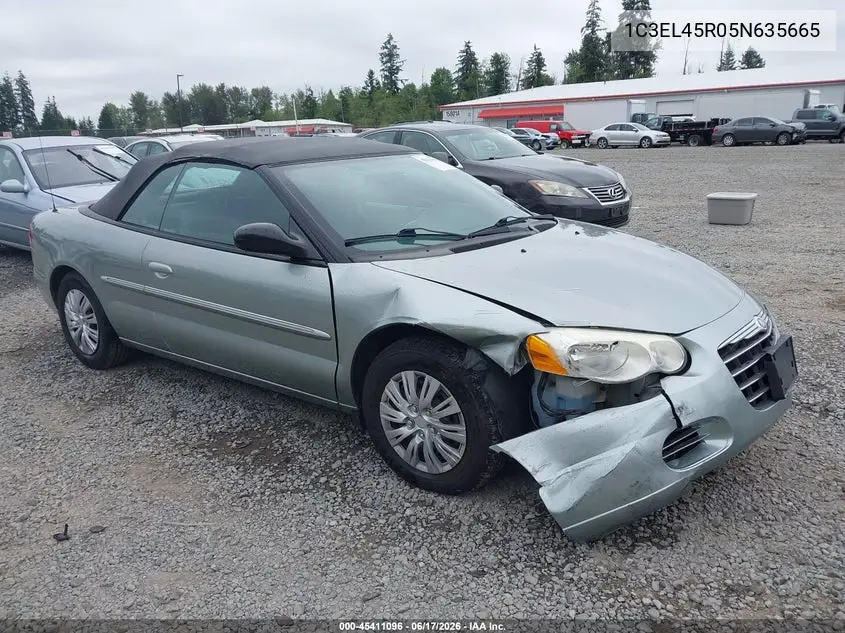 2005 Chrysler Sebring VIN: 1C3EL45R05N635665 Lot: 45411096