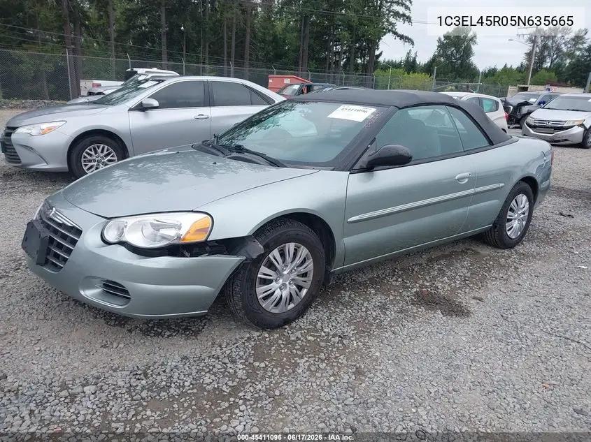 2005 Chrysler Sebring VIN: 1C3EL45R05N635665 Lot: 45411096