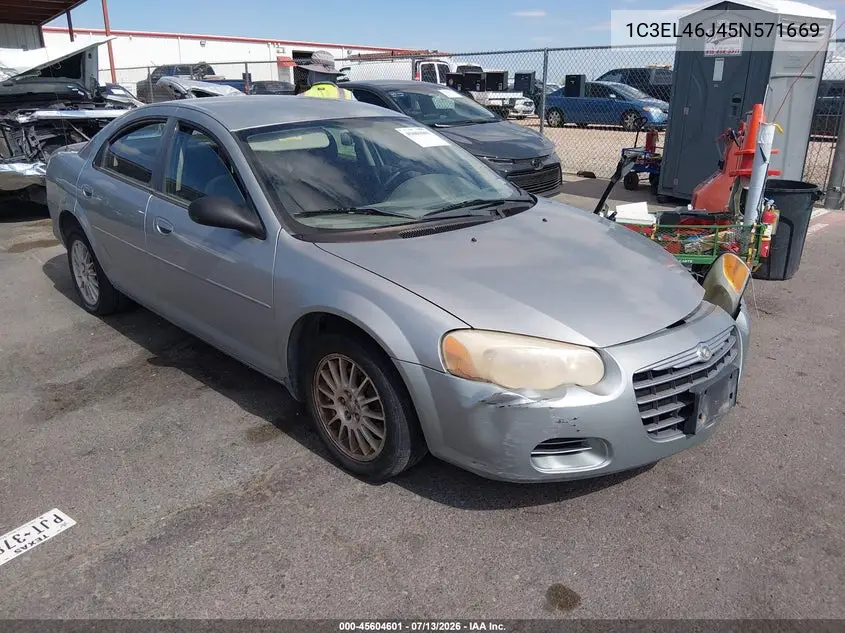 2005 Chrysler Sebring VIN: 1C3EL46J45N571669 Lot: 45604601