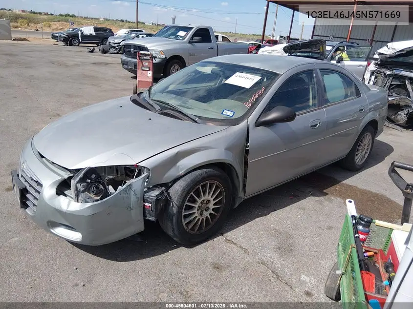 2005 Chrysler Sebring VIN: 1C3EL46J45N571669 Lot: 45604601