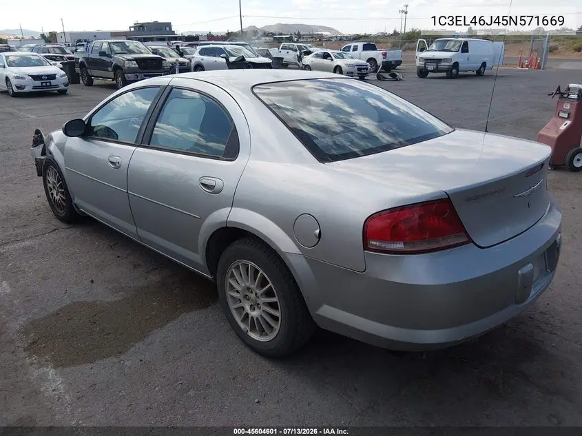 2005 Chrysler Sebring VIN: 1C3EL46J45N571669 Lot: 45604601
