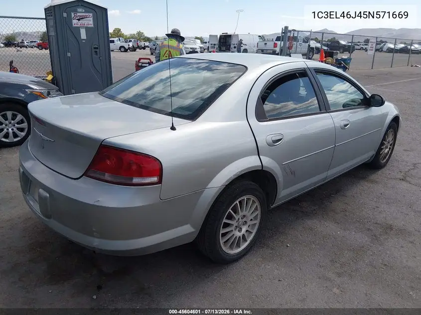 2005 Chrysler Sebring VIN: 1C3EL46J45N571669 Lot: 45604601