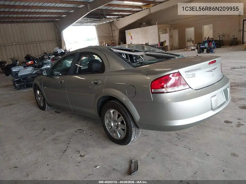2006 Chrysler Sebring Touring VIN: 1C3EL56R86N209955 Lot: 45203733