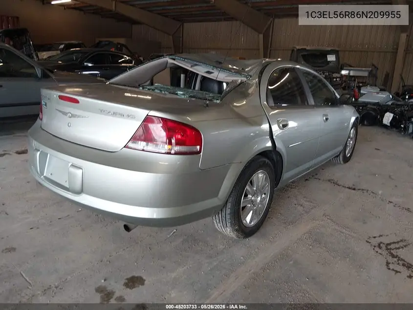 2006 Chrysler Sebring Touring VIN: 1C3EL56R86N209955 Lot: 45203733