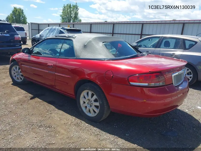 2006 Chrysler Sebring Gtc VIN: 1C3EL75RX6N130039 Lot: 45382890