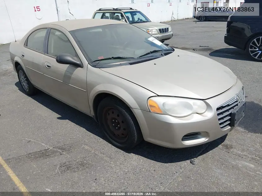 2006 Chrysler Sebring VIN: 1C3EL46X26N183863 Lot: 45633265