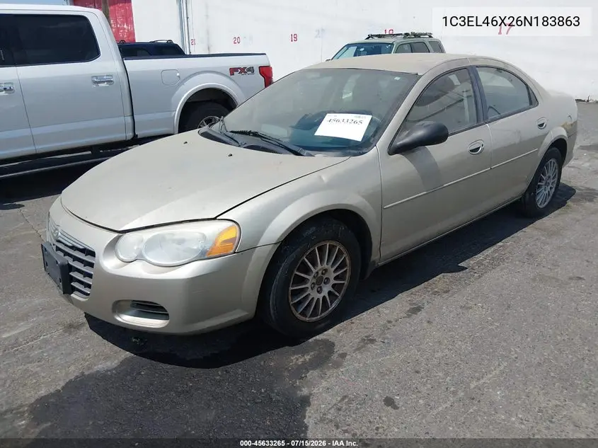 2006 Chrysler Sebring VIN: 1C3EL46X26N183863 Lot: 45633265