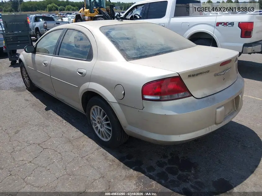 2006 Chrysler Sebring VIN: 1C3EL46X26N183863 Lot: 45633265