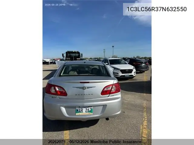 2007 Chrysler Sebring Touring VIN: 1C3LC56R37N632550 Lot: 20262079