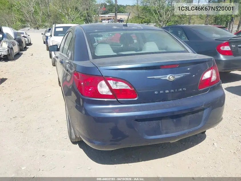 2007 Chrysler Sebring VIN: 1C3LC46K67N520001 Lot: 44832193