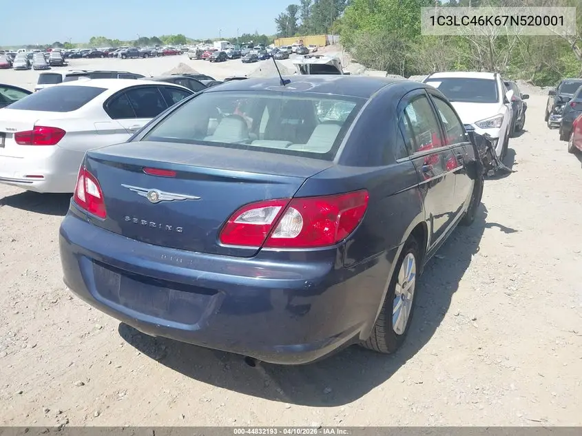 2007 Chrysler Sebring VIN: 1C3LC46K67N520001 Lot: 44832193